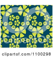 Clipart Seamless Green And Teal Floral Background Pattern Royalty Free Vector Illustration