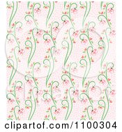 Poster, Art Print Of Seamless Pink And Green Butterfly And Vine Floral Background Pattern 3