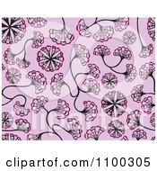 Poster, Art Print Of Seamless Pink And Purple Floral Ginkgo Biloba Background Pattern
