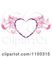Clipart Purple Heart Frame With Pink Wings Royalty Free Vector Illustration