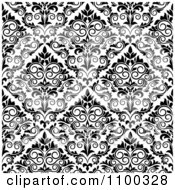 Poster, Art Print Of Black And White Triangular Damask Pattern Seamless Background 23