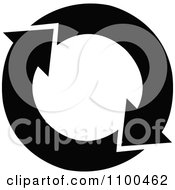 Clipart Black And White Recycle Arrows Flowing In A Circle Royalty Free Vector Illustration