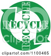 Clipart Green Recycle Arrows And Text Flowing In A Circle Royalty Free Vector Illustration