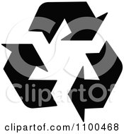 Clipart Solid Black Three Recycle Arrows Royalty Free Vector Illustration