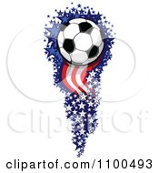 Soccer Ball Flying With A Trail Of American Stars And Stripes