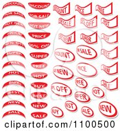 Clipart Red And White Retail Icons Royalty Free Vector Illustration