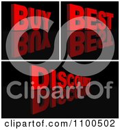 Clipart 3d Buy Best And Discount Retail Words With Reflections Royalty Free Vector Illustration by dero