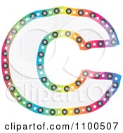 Clipart Colorful Capital Letter C With A Grid Pattern Royalty Free Vector Illustration
