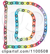 Clipart Colorful Capital Letter D With A Grid Pattern Royalty Free Vector Illustration