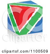 Poster, Art Print Of 3d Torn Paper Colorful Cube In Red Green And Blue Colors