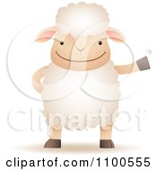 Poster, Art Print Of Happy Sheep Standing Upright And Waving