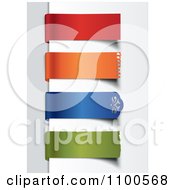 3d Colorful Torn Paper Labels