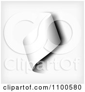 Clipart 3d White Curly Paper Banner On Shaded White Royalty Free Vector Illustration