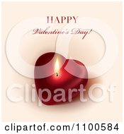 Clipart Happy Valentines Day Greeting Over A Glowing Candle Heart Royalty Free Vector Illustration