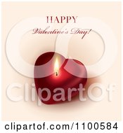 Poster, Art Print Of Happy Valentines Day Greeting Over A Glowing Candle Heart