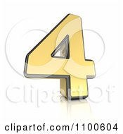 Clipart 3d Golden Digit Number 4 Royalty Free CGI Illustration