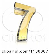 Clipart 3d Golden Digit Number 7 Royalty Free CGI Illustration by stockillustrations