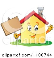 Poster, Art Print Of Happy House Holding A Sign