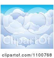 Poster, Art Print Of Background Of Puffy Clouds In A Blue Sky