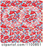 Clipart Seamless Background Pattern Of Red Green And Blue Numbers On White Royalty Free Vector Illustration by michaeltravers