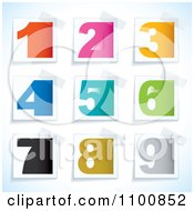 Poster, Art Print Of Colorful Blocky Numbers On Taped Papers