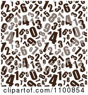 Poster, Art Print Of Seamless Background Pattern Of Brown Numbers On White