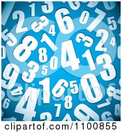 Poster, Art Print Of Seamless Background Pattern Of White Numbers On Blue
