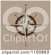 Poster, Art Print Of Brown Compass Rose Over Canvas