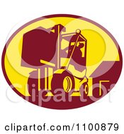 Clipart Forklift Operator Lifting A Container In A Factory Warehouse Royalty Free Vector Illustration by patrimonio
