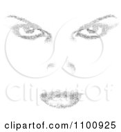 Clipart Womans Face Made Of Black Letters Royalty Free Vector Illustration