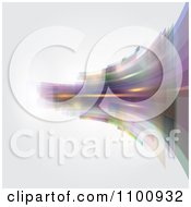 Clipart Abstract Purple Futuristic Shape Over Gray With Flares Royalty Free Vector Illustration