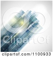 Clipart Abstract Blue Futuristic Shape Over Gray With Flares Royalty Free Vector Illustration