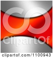 Poster, Art Print Of 3d Silver And Red Wave Background