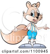 Poster, Art Print Of Happy Squirrel Pointing In Two Directions 1