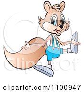 Clipart Happy Squirrel Dancing Royalty Free Vector Illustration by Lal Perera