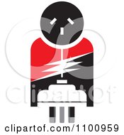 Poster, Art Print Of Power Plug And Socket In Red Black And White