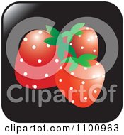 Clipart Fresh Red Strawberries On A Black Square Royalty Free Vector Illustration by Lal Perera