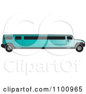 Poster, Art Print Of Turquoise Stretch Limo Hummer