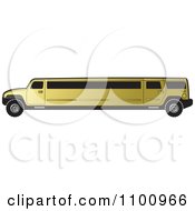 Poster, Art Print Of Gold Stretch Limo Hummer