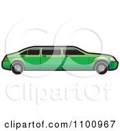 Poster, Art Print Of Green Stretch Limo Car