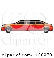 Poster, Art Print Of Red Stretch Limo Car