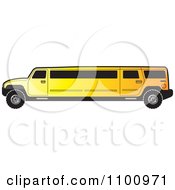 Poster, Art Print Of Yellow Stretch Limo Hummer