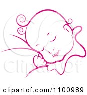 Poster, Art Print Of Pink Sleeping Baby