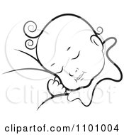 Poster, Art Print Of Black And White Sleeping Baby