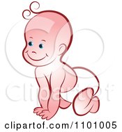 Clipart Happy Smiling Crawling Baby Royalty Free Vector Illustration by Lal Perera