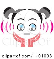Poster, Art Print Of Surprised Girl Holding Her Hands Up To Her Face