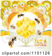 Poster, Art Print Of Honey Bees With Combs And Daisies