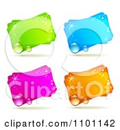 Poster, Art Print Of Sparkly Green Blue Pink And Orange Dewy Retangular Frames