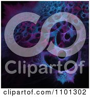 Poster, Art Print Of Abstract Blue And Purple Background Of Forms In A Network Of Circular Shapes