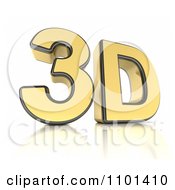 Clipart Gold 3D Icon With Black Edges Royalty Free CGI Illustration